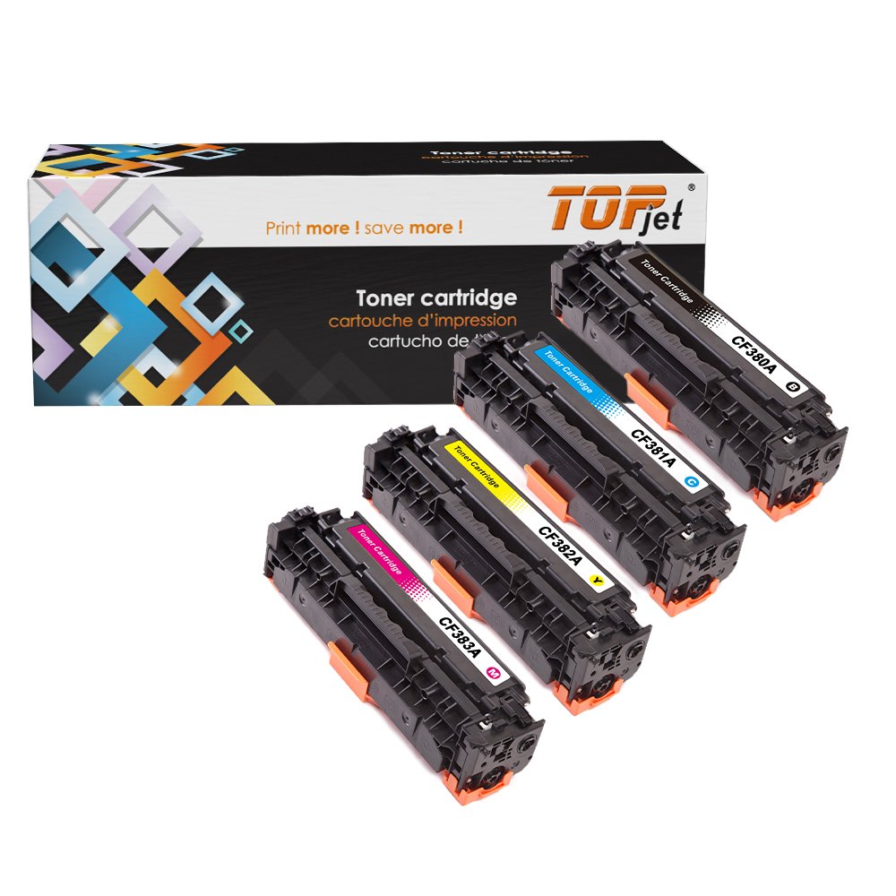 Topjet CF380A CF381A CF381 CF382A CF383A 312A Color Compatible Toner Cartridge for HP laserJet Pro M476dn MFP M476dw Printer