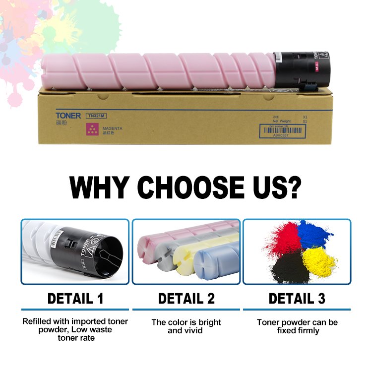 TN321 Compatible Toner cartridge TN321 for Konica Minolta Bizhub C224 C284 C364 C7822 C7828 With Original Quality Commercial