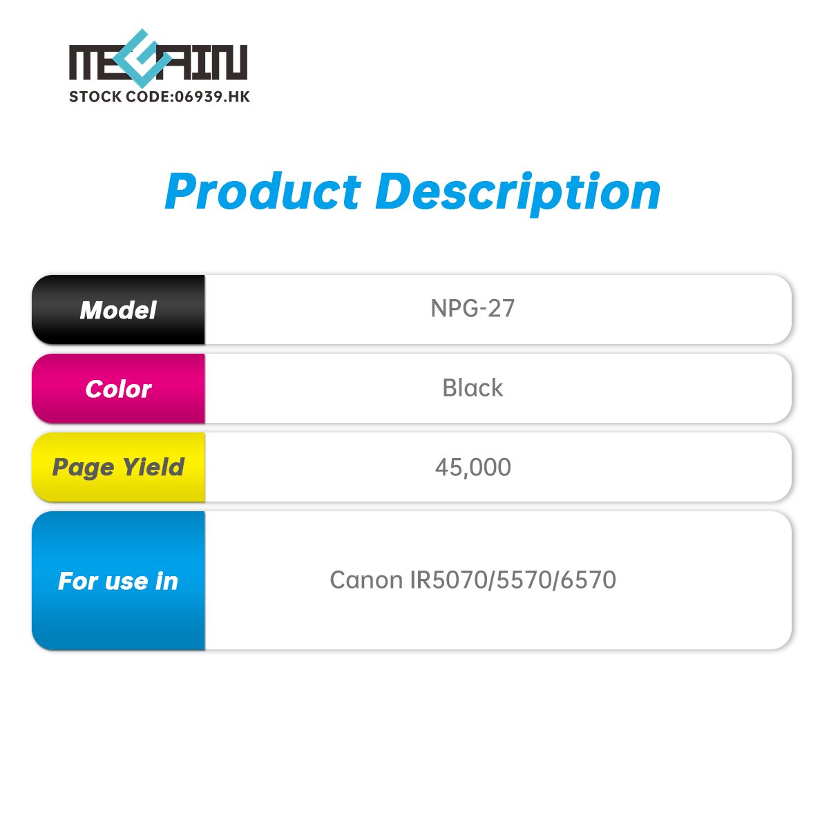 Factory Copier Toner Cartridge NPG-27 NPG27 GPR17 GPR-17 C-EXV13 For iR iR5070 5570 6570 Machine