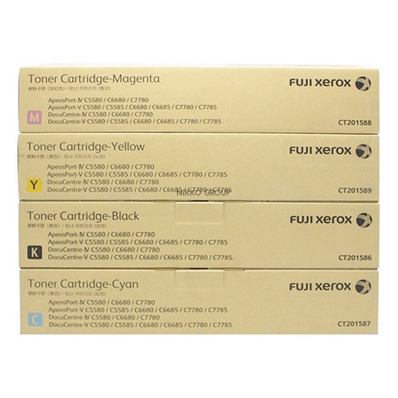 Original ApeosPort-IV C5580 6680 7780 Toner Cartridges Black Cyan Magenta Yellow CT201586 CT201587 CT201588 CT201589