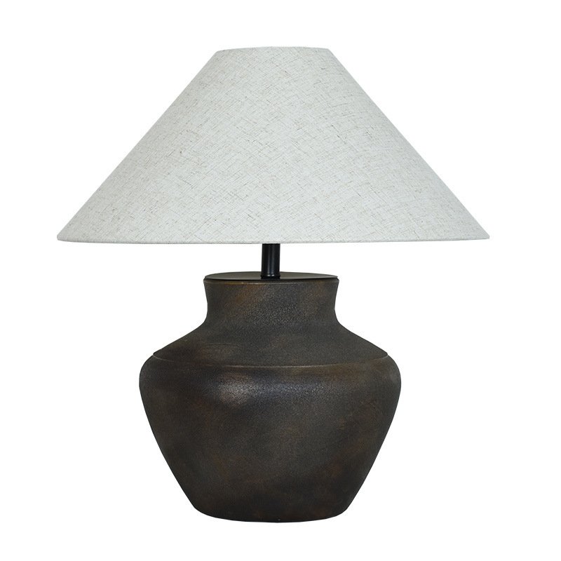 Wabi-sabi Handmade Porcelain Table Lamp Japanese Style Hotel Indoor Decor Lighting Retro Bedroom Bedside Desk Lamp