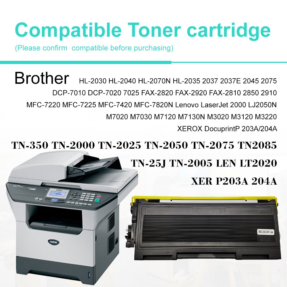 Brother Compatible Toner TN-350 TN-2000 TN-2025 TN-2050 TN-2075 TN2085 TN-25J TN-2005 LEN LT2020 XER P203A 204A Toner Cartridge