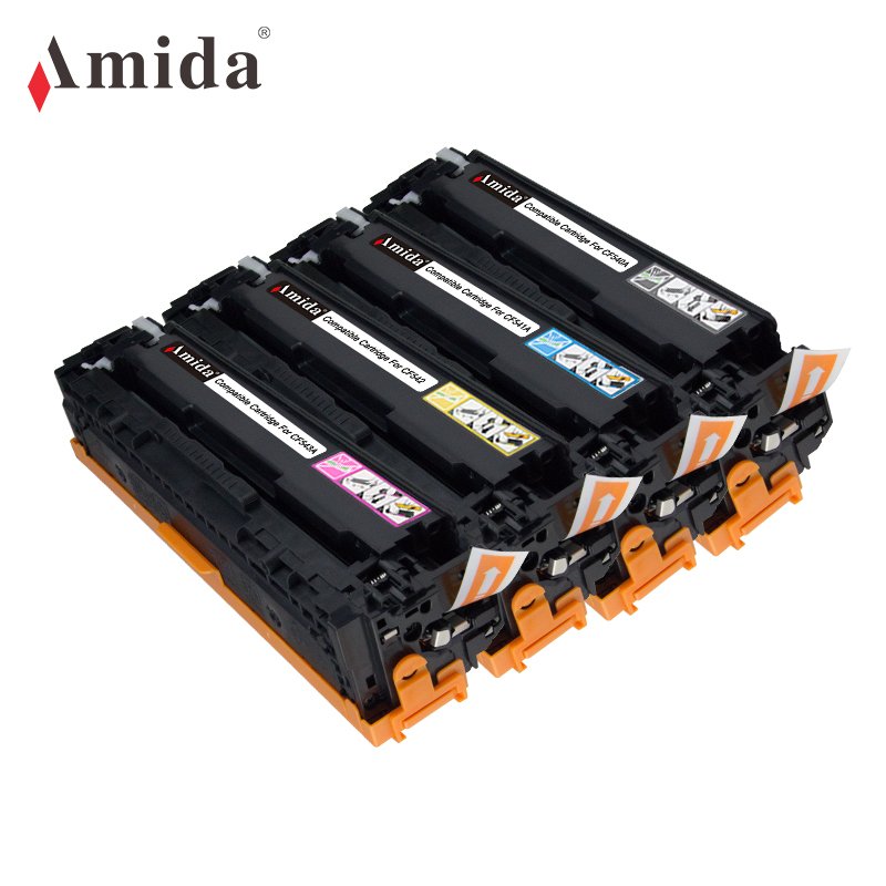 Amida Toner CF540A CF541A CF542A CF543A 203A Compatible Cartridges For HP Color Toner Cartridges