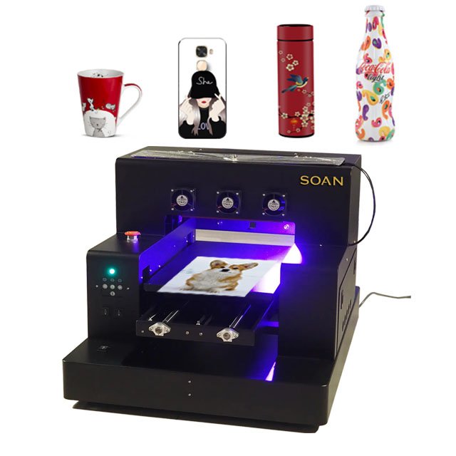 The popular A3 size UV DTF Printer 6 digital Logo Printing Machine Glass Metal Leather Phone Case UV Flatbed Printer Machine