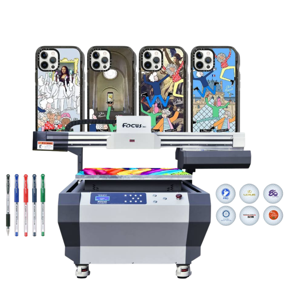 FocusInc big uv printer 6090 bottles multi function uv printer nails uv cloud phonecase printer