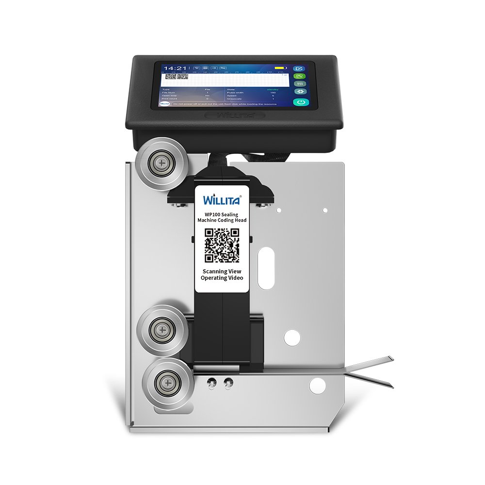 TIJ Inkjet Printer for Automatic Continuous Band Sealer Film Plastic Paper Coffee Tea Bag Sealer Date Coding Sealing Machine
