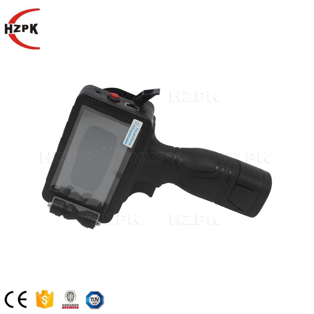 hzpk handheld printer automatic continuous bag cardbox barcode logo expiry date ink jet date printer machine portable