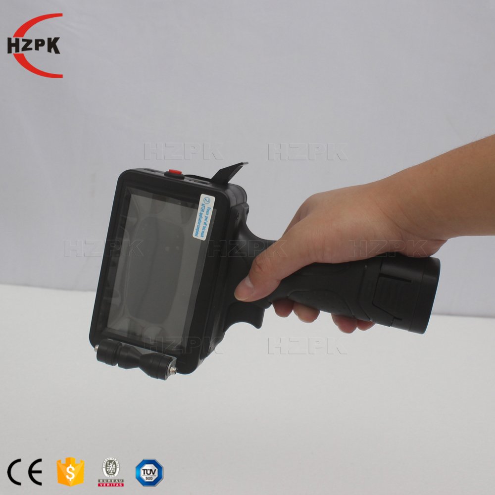 hzpk handheld printer automatic continuous bag cardbox barcode logo expiry date ink jet date printer machine portable