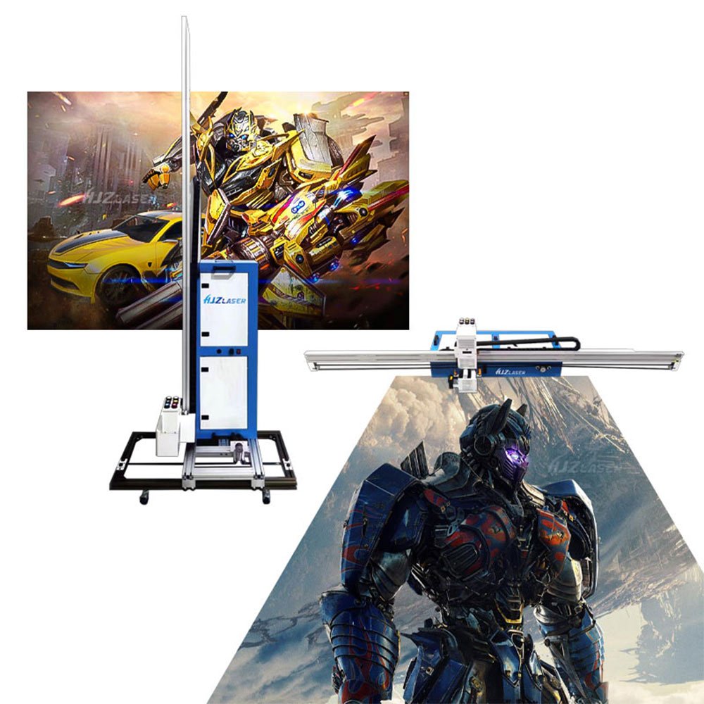HJZ Laser Hot Selling 5D Vertical Printing Outdoor UV Wall And Floor All-In-One Printer for decor 2 IN 1