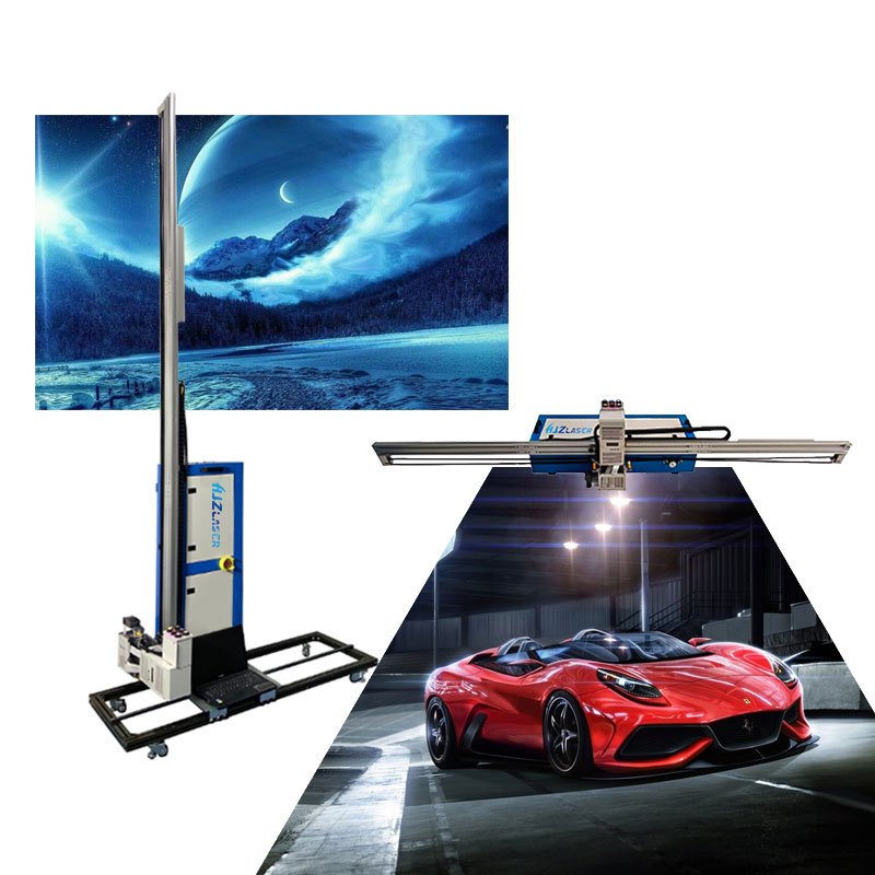 HJZ Laser Hot Selling 5D Vertical Printing Outdoor UV Wall And Floor All-In-One Printer for decor 2 IN 1