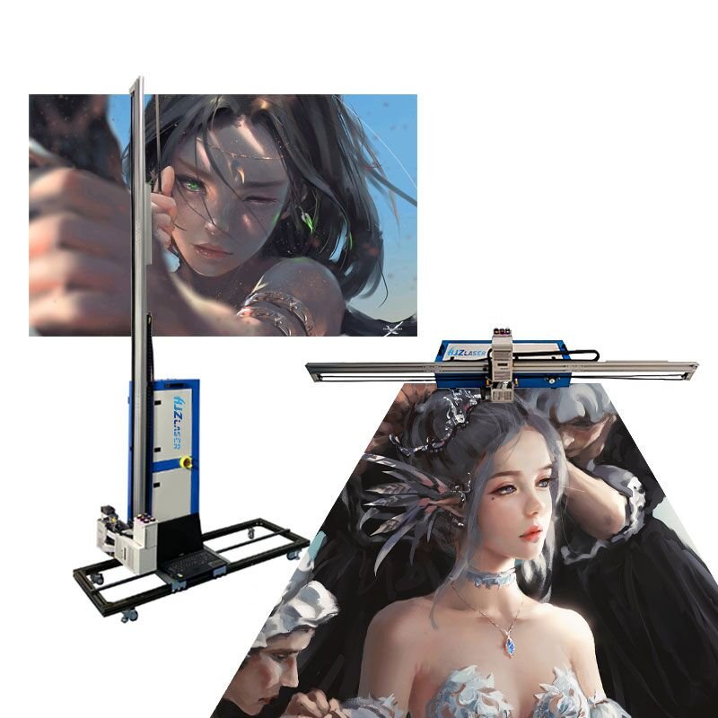 HJZ Laser Hot Selling 5D Vertical Printing Outdoor UV Wall And Floor All-In-One Printer for decor 2 IN 1