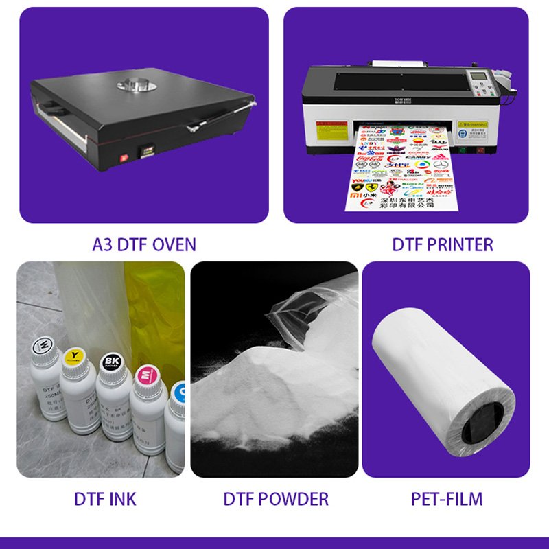 DOMSEM Automatic Inkjet Printers A3 A4 Dtf Machine Printer Desktop Textile Printing Machine Dtf Printer with Dual heads