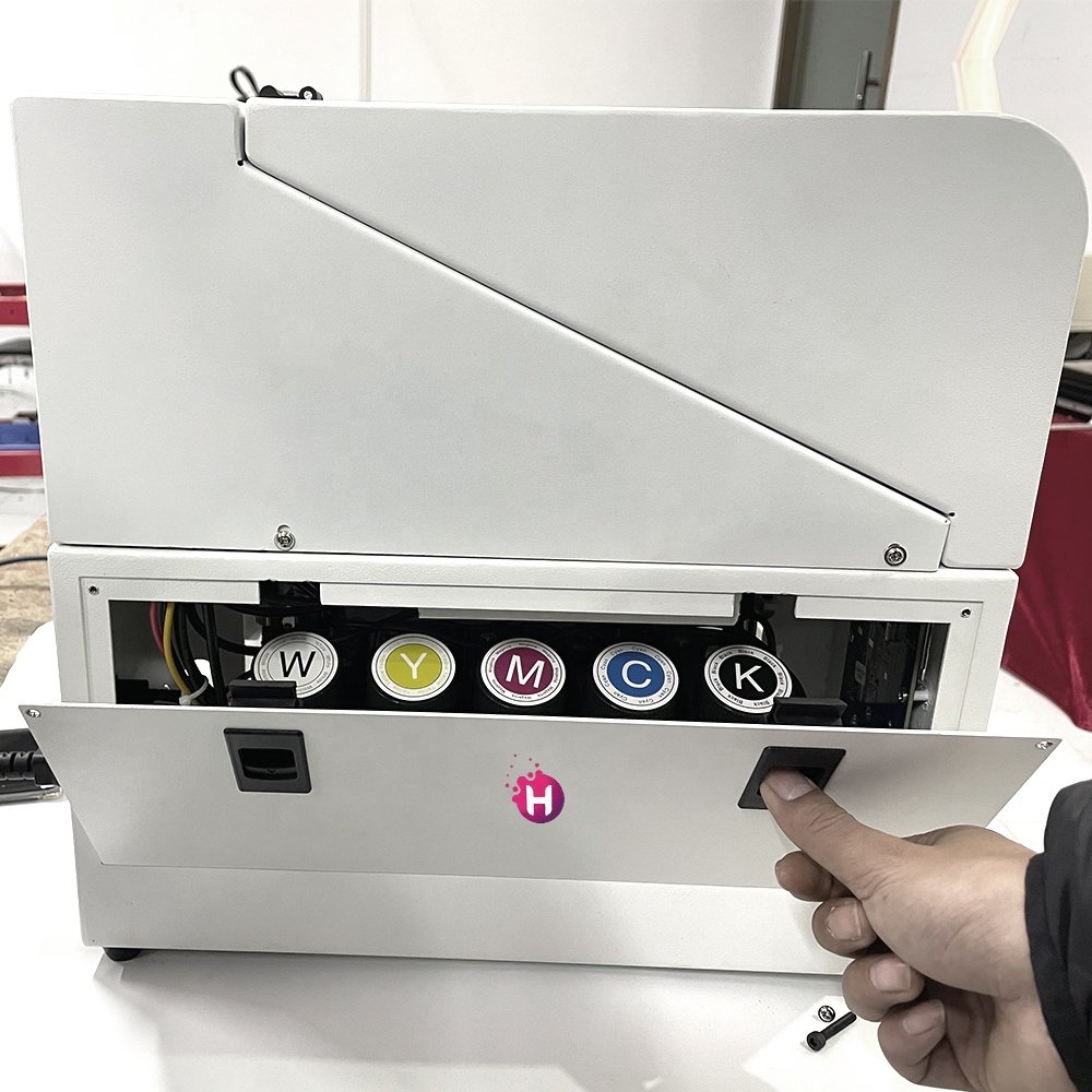 Newest A4 UV Inkjet Flatbed Printer with XP600 Head Automatic 3D embossing Raised Texture