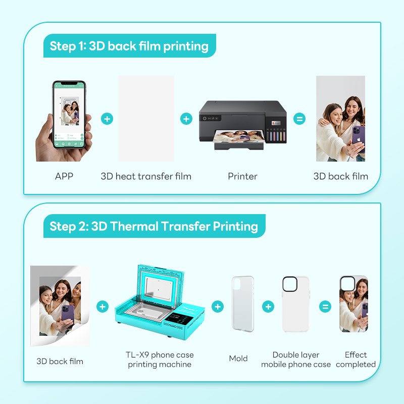 TuoLi Mobile Cover Skin DIY Mini Printer 3D Sublimation Vacuum Press Photo Printing Personalized Phone Case Custom Machine