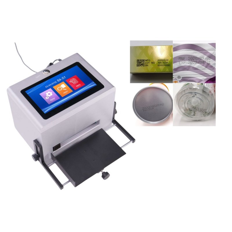 Plastic Bag Bottle Manual Mfg Exp Digital Bar QR Date Code Desktop Intelligent Static Inkjet Printer