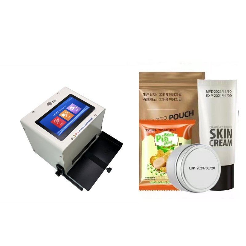 Plastic Bag Bottle Manual Mfg Exp Digital Bar QR Date Code Desktop Intelligent Static Inkjet Printer
