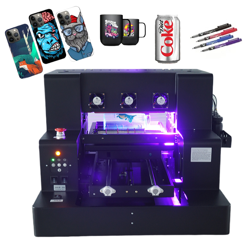 Automatic Bottle Printer with Jig A4 A3 Size LED Inkjet Flatbed UV Printer Dtf Sticker Printer Uv Printing Machine for Bottle