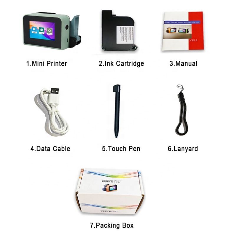 Smart Handheld Inkjet Printer Small Character Printing Printers Mini Ink Jet For Pouches Carton