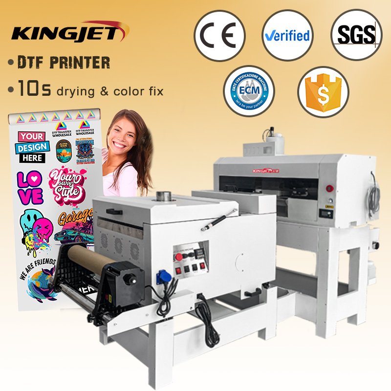 KINGJET A3/A4/600mm Inkjet Printer Full Color Versatile Automatic DTF New Design Digital Key Features Wholesale