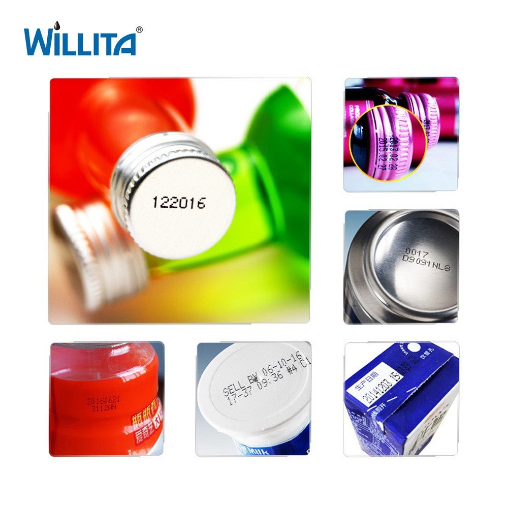 Automatic CIJ Inkjet Printer Continuous Ink Jet Printing Bottle Lid Inkjet Printer Automatic Batch Date Coding Machine