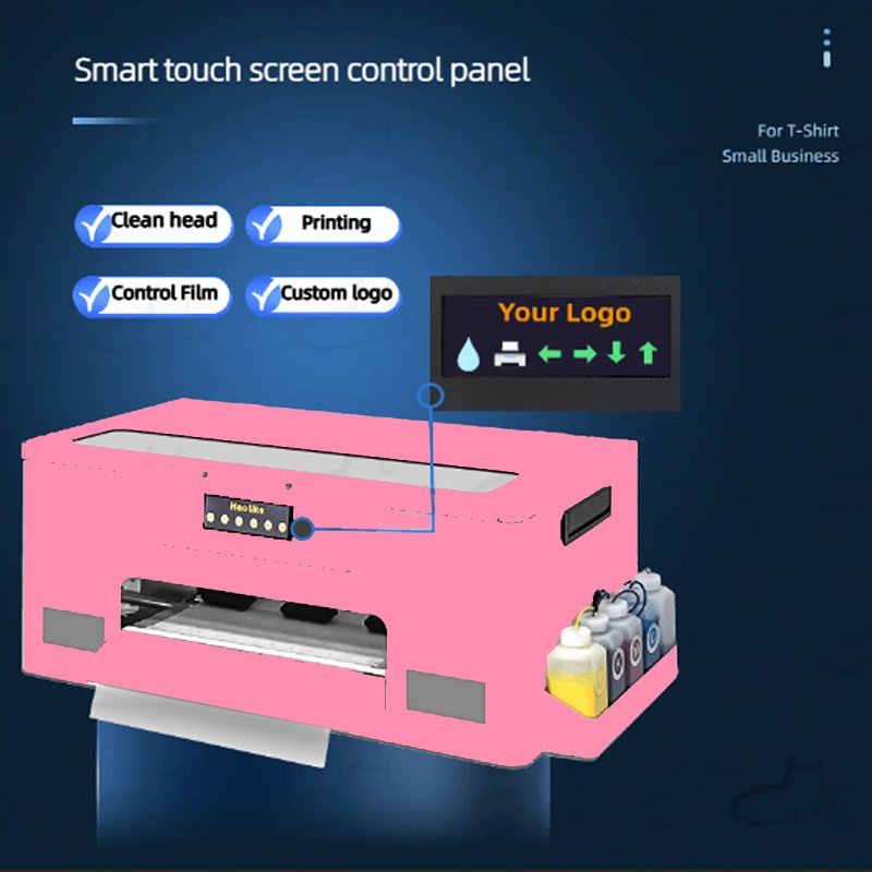 2024 Pink Digital A3 DTF Printer XP600 Pet Film 13Inch Dtf Printer With Pink Oven For Any Textile