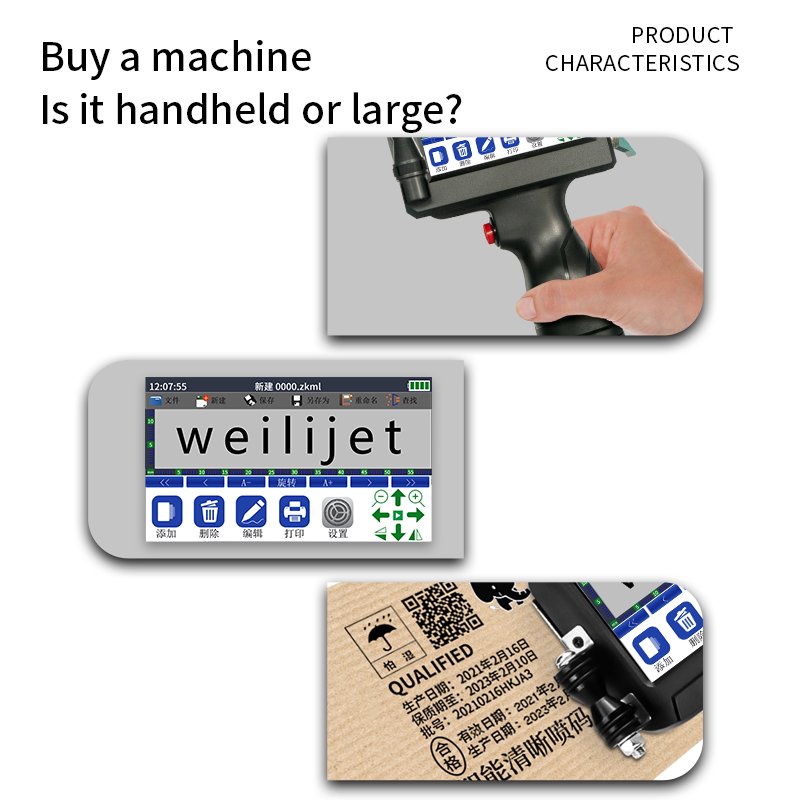 High Quality Multiple Color Ink Options Portable Continues Inkjet Printer 25.4 Inches Handheld Inkjet Printer Provided 16.8V 0.7