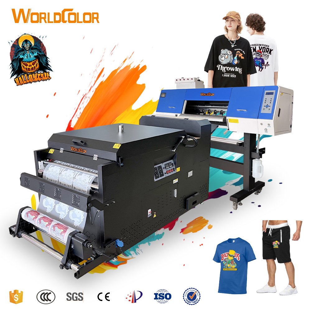 dtf printer 60 cm 4 heads i3200 Tshirt printing machine with oven shaker 24 inch dual four i3200 xp600 impresora dtf printer