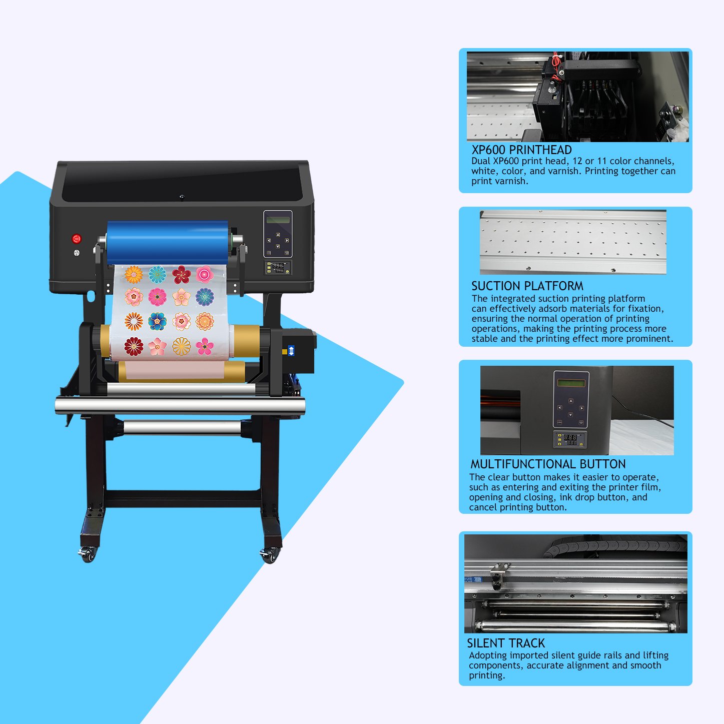 Latest UV Products DTF UV Printer Inkjet Printers Roll To Roll Sticker Printing Machine For A/B Film Flatbed UV DTF Printer