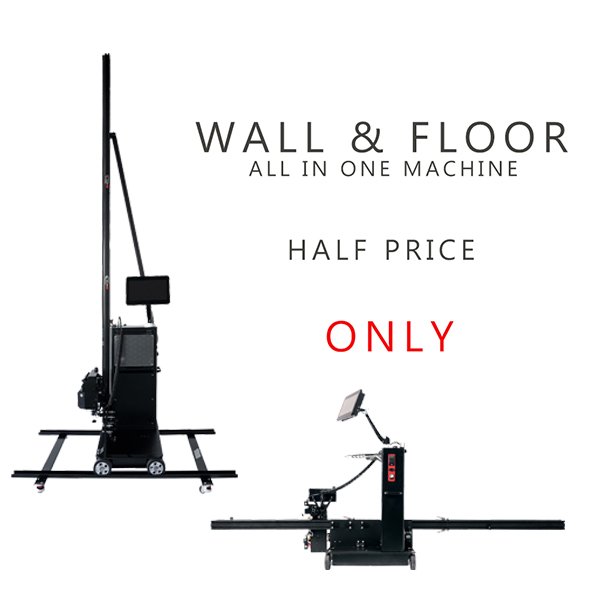 2in1 High resolution low ink consumption smart durable wall and floor printer all in one wall floor printing machine