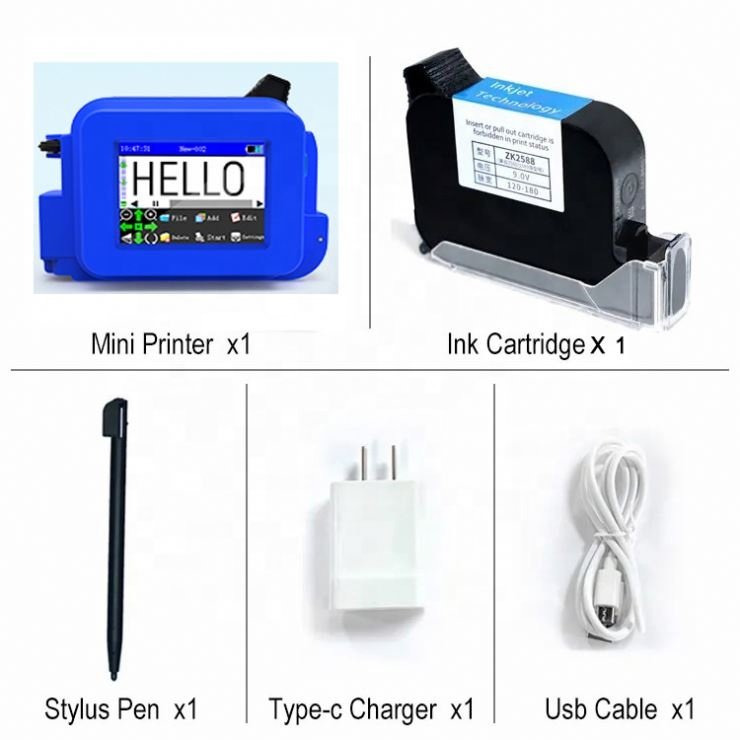 Mini Printer Handheld Inkjet Printer Hand Held Portable Ink Jet Printer For Box Logo Batch Code Printing