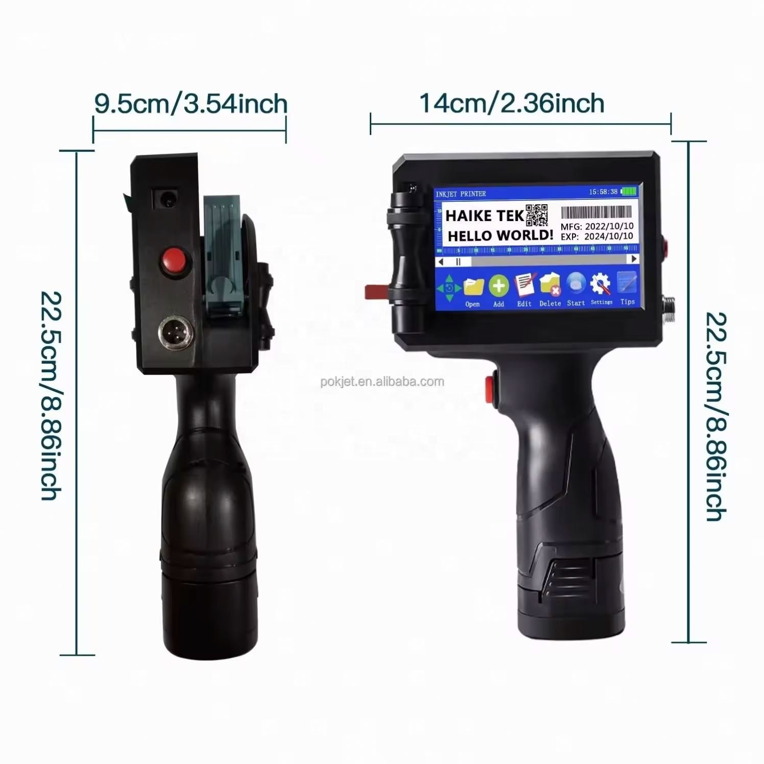 Bluetooth Handheld Inkjet Printer For Printing Rubber, Aluminum, Glass, Plastic, And Wood Surfaces