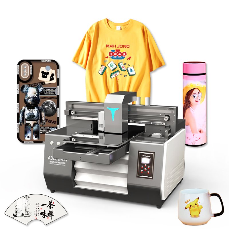 High Resolution Mini Digital UV Printer A3 UV Flatbed Printer Lingya A3 Desktop Inkjet Printer for Label Sticker Printing