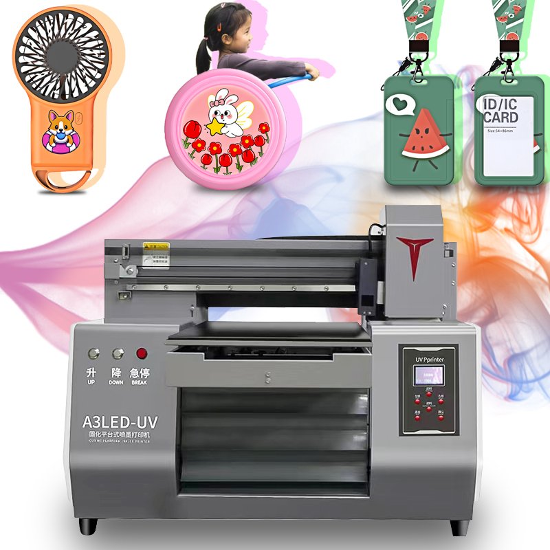 Portable A3 UV printer, efficient 3050 inkjet printer, printing golf balls, bottles, cylindrical objects, UV flatbed printer