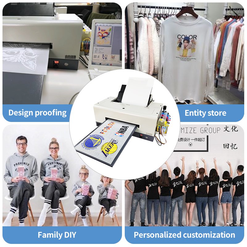 A3 Digital Inkjet T-Shirt Printing Machine L1800 Heat Transfer Pet Film DTF Printer With White Ink