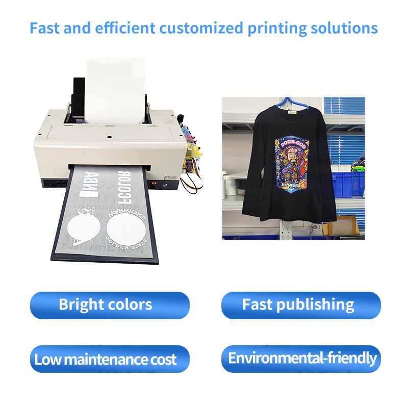 A3 Digital Inkjet T-Shirt Printing Machine L1800 Heat Transfer Pet Film DTF Printer With White Ink