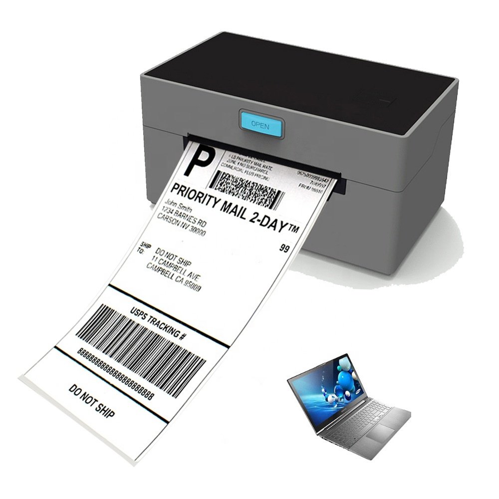 4inch 110mm 203DPI Direct USB Bluetooth Label Maker Machine Thermal Shipping Label Printer for Logistics MACOS Android with WIfi