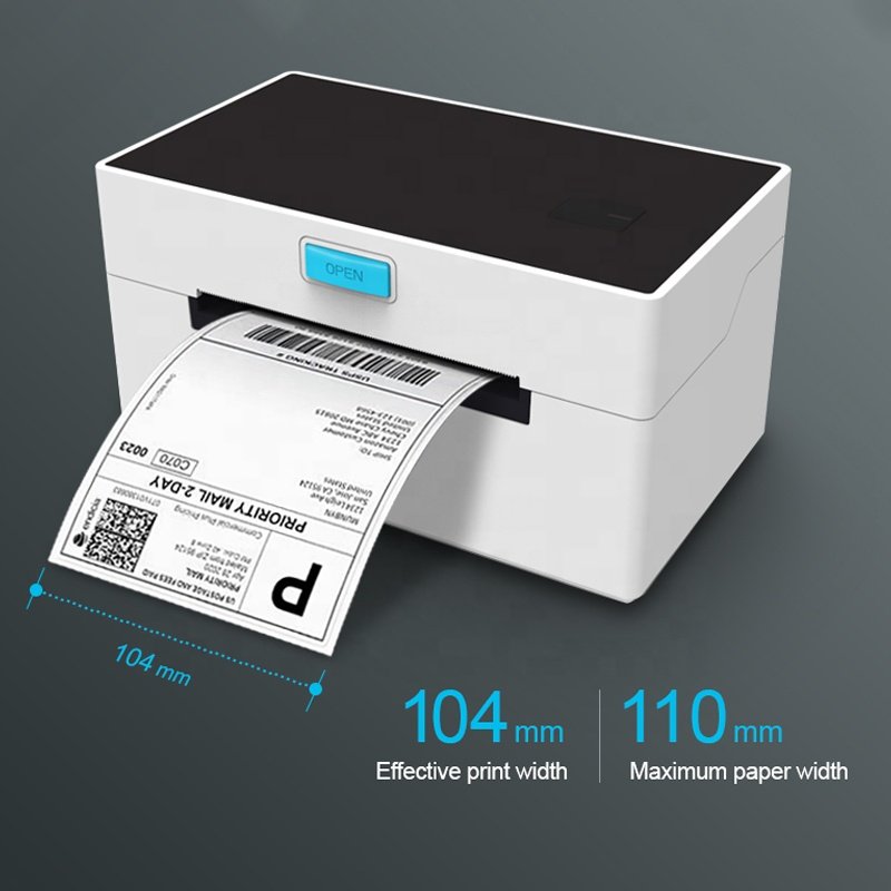 4inch 110mm 203DPI Direct USB Bluetooth Label Maker Machine Thermal Shipping Label Printer for Logistics MACOS Android with WIfi