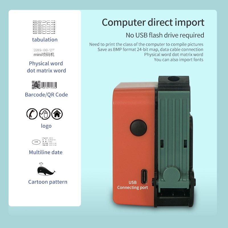 Factory Direct Sale Mini Handheld Continuous Inkjet Printer Small Character Inkjet Printer