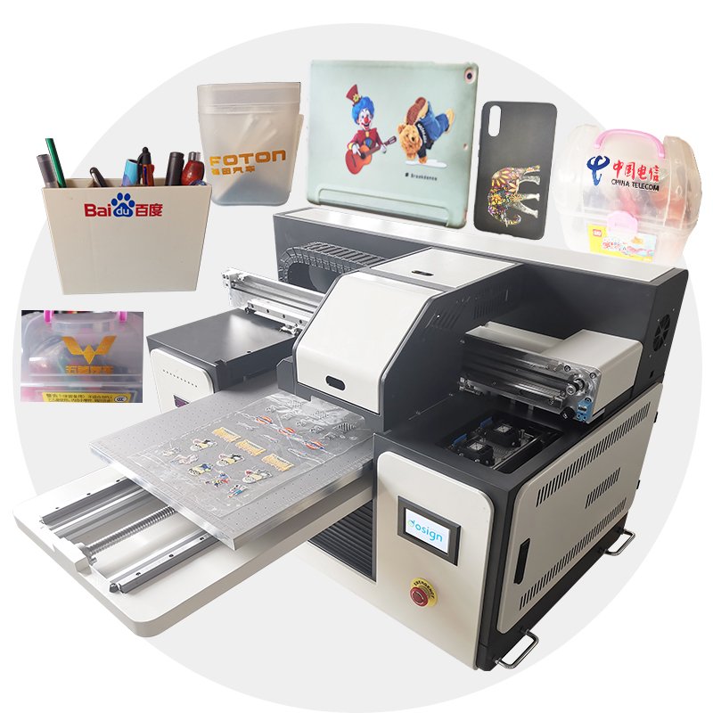 Ink A2 UV Printer for Phone Case Pen Glass Wood Metal Automatic Head Clean Varnish and White Inkjet Printers New Product