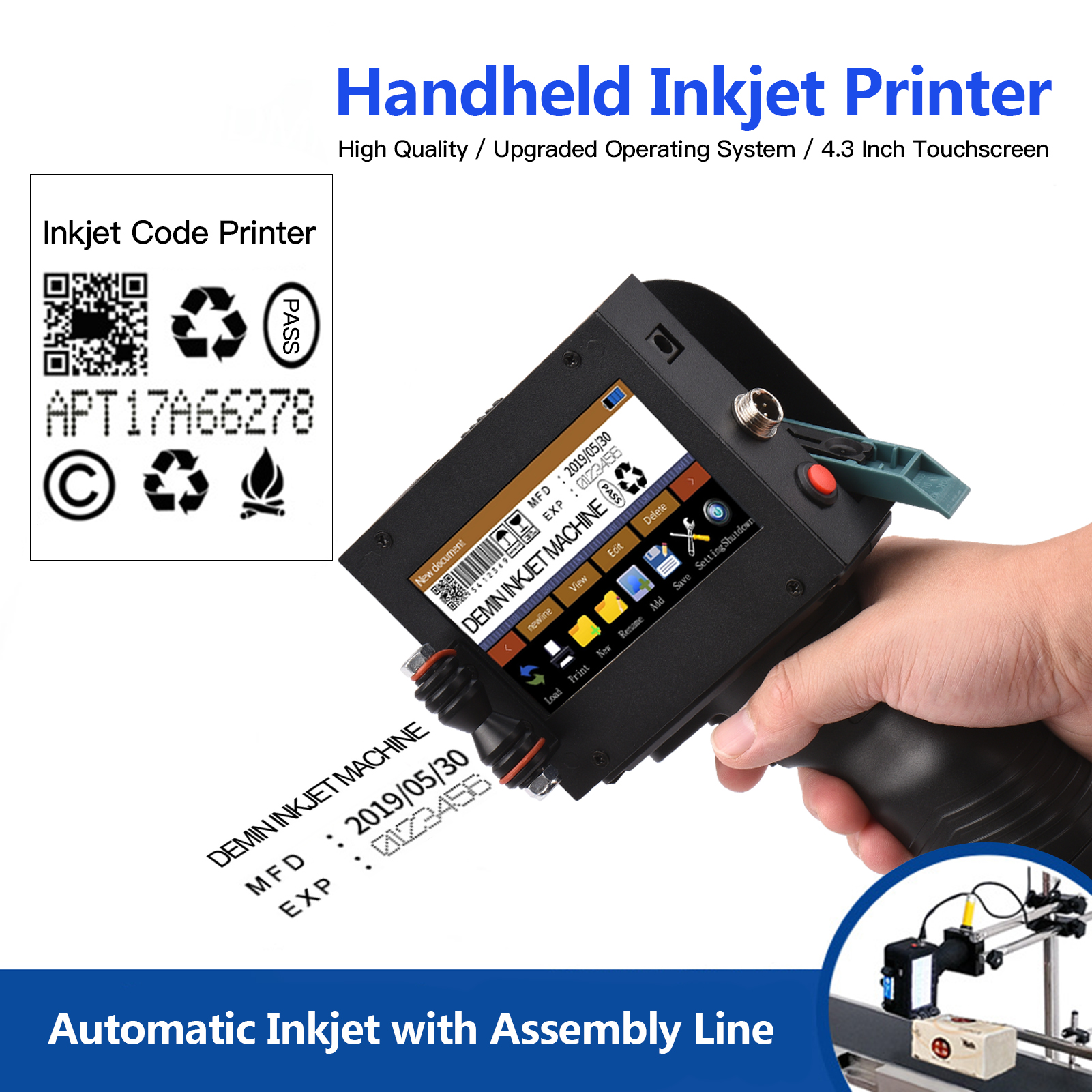 Coding Printer Inkjet Wholesale 50Mm Tij Portable Mini Inkjet Printer Handheld Batch Coding Machine For Bottle Can Prin