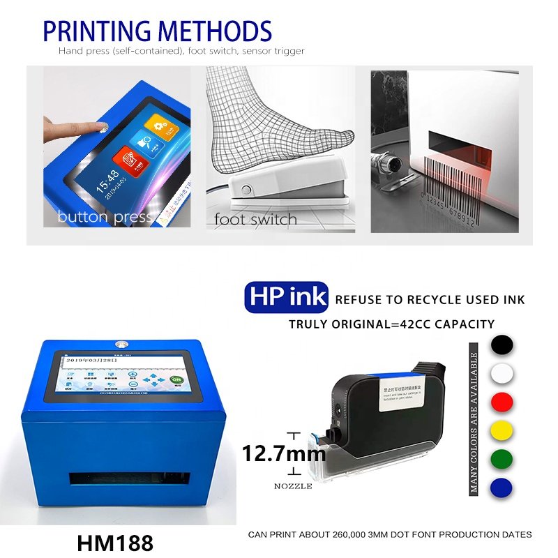Aokdi 12.7 mm Expiry Date Thermal Desktop Inkjet Printer Printing Machine For Packaging Bags Food Wood Glass Plastic Bottle