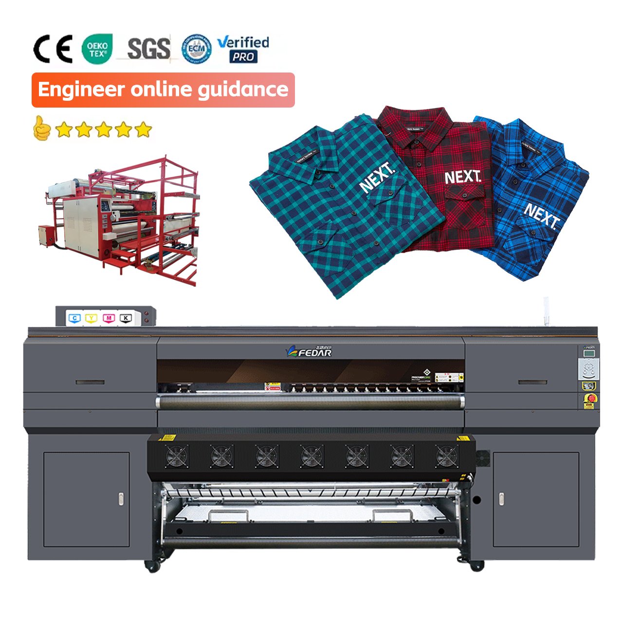 Automatic High-Speed Thermal Inkjet Sublimation Printer Easy to Operate Flatbed Plate Type Thermal Transfer Paper Printer