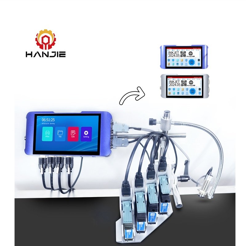 HANJIE TlJ Online 7 Inch Touch Screen online Inkjet Printer Easy-to-Operate with Fast Dry Ink for Manufacturing Plant to sale