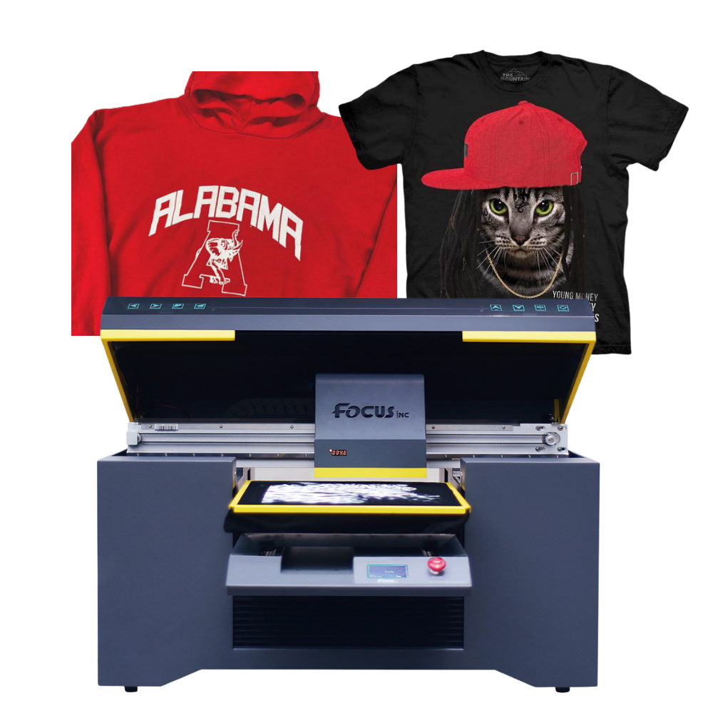 Focusinc Athena Jet A2 DTG 6040 Textile Digital Inkjet Printer Printing Machine T-shirt Printer 230 N/A for Socks Tshirts Cotton