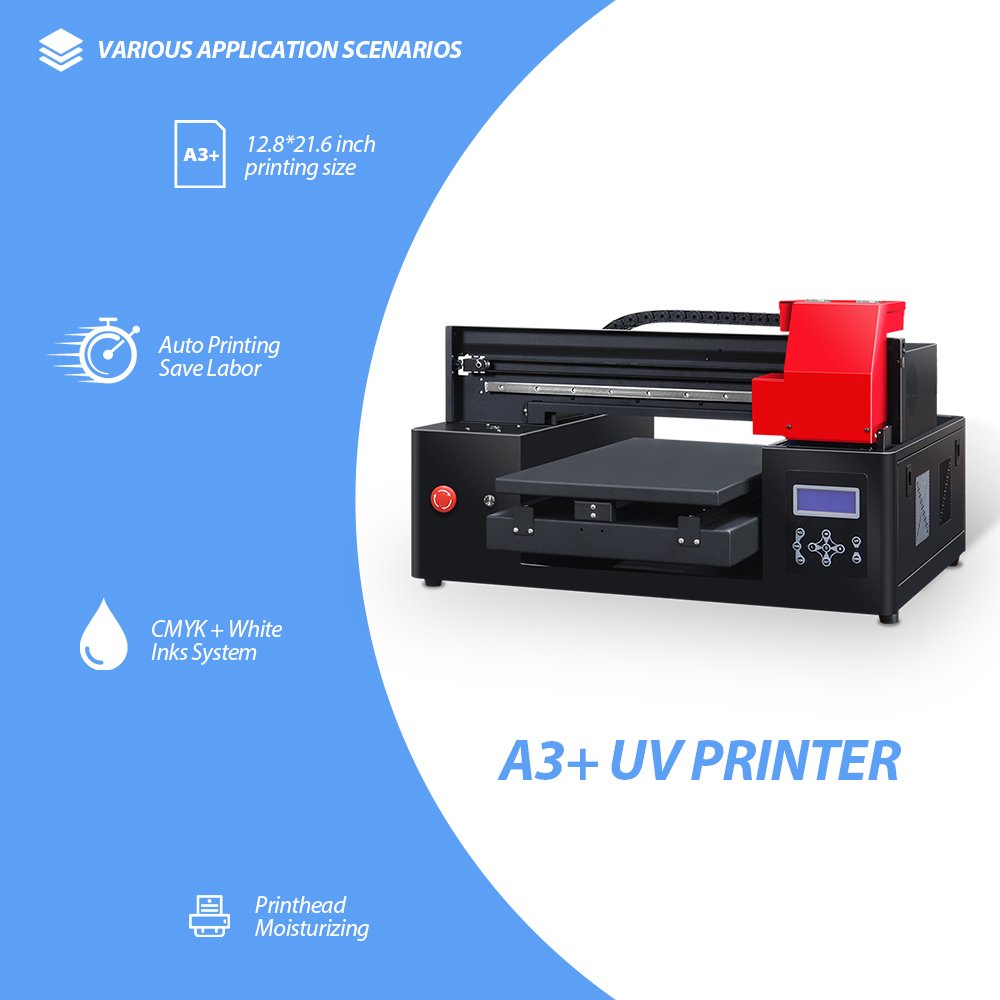 Refinecolor Inkjet Printer Machine A3 Fast Printing Bottle Cost-Effective Price Flatbed Uv Led For UV Printer