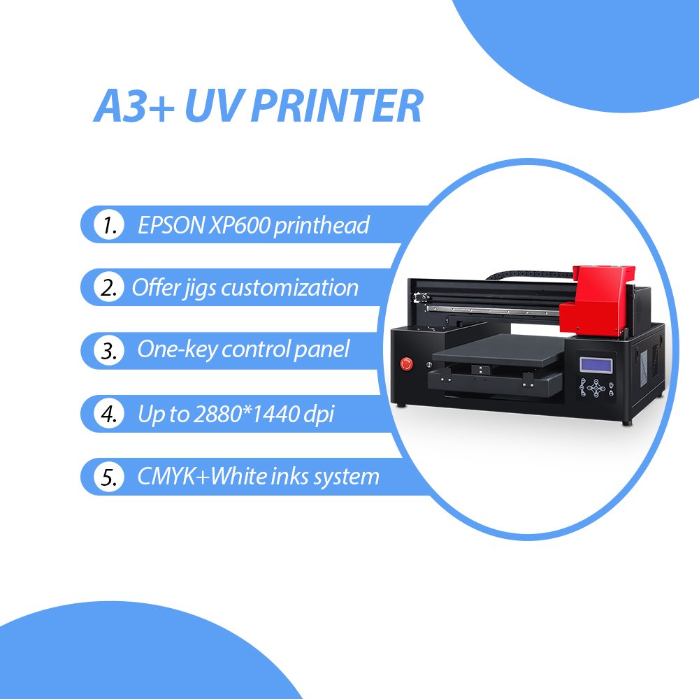 Refinecolor Inkjet Printer Machine A3 Fast Printing Bottle Cost-Effective Price Flatbed Uv Led For UV Printer