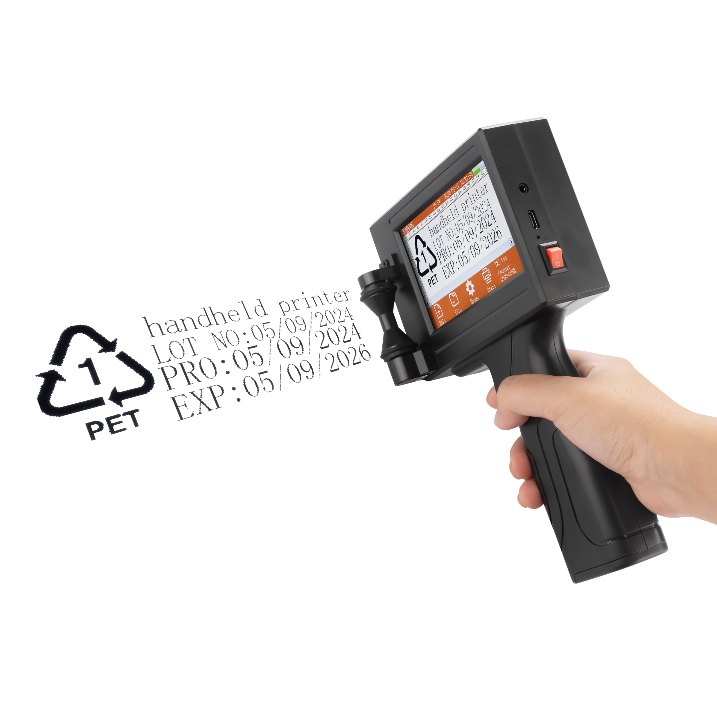 YAOMATEC Wholesale Price Handheld Inkjet Printer Gun Coding Machine Portable Handheld Expiry Date Inkjet Printer