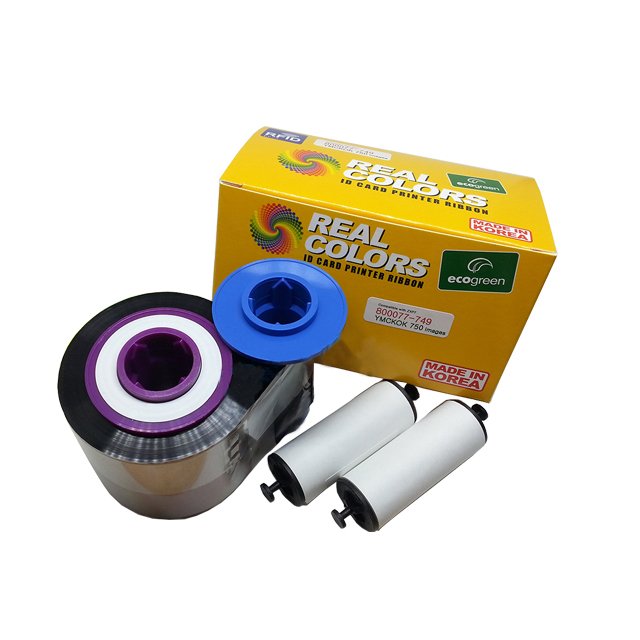 Compatible YMCKO Color Ribbon 750 Prints for Zebra Card Printer 800077-749 Zebra ZXP Series 7 Ribbon