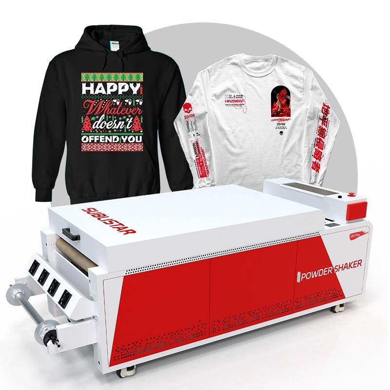 SUBLISTAR Wholesale 24 inch 60cm Direct to Film dtf inkjet printer printing machine with powder shaker for clothes