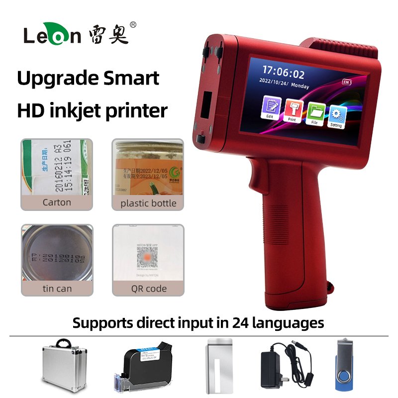 M80 Portable Handheld Inkjet Printer 12.7mm QR Code Barcode Easy to Operate Prints Production Dates Tubes Leather Items